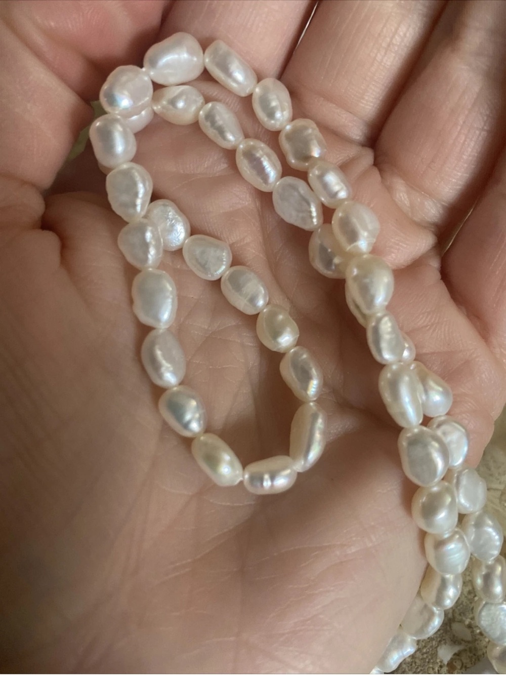 vintage-style baroque freshwater pearl necklace 22”
